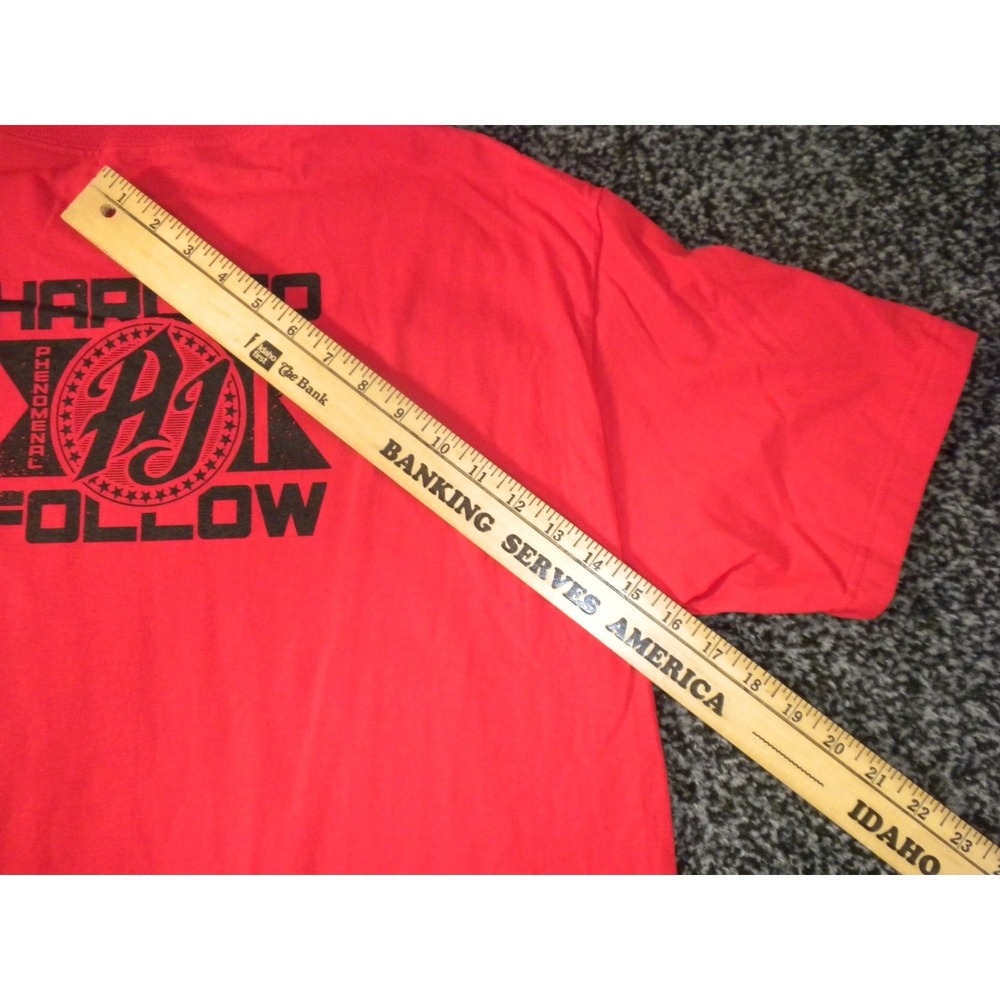 WWE AJ Styles T-shirt L Red‎ Untouchable One Hard To Follow Wrestle Royal Rumble - Picture 14 of 14